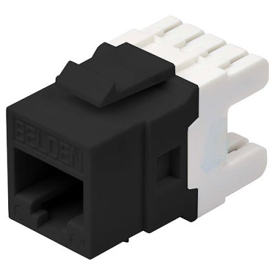 Belden AX101321 CAT6+ Modular Jack, RJ45, KeyConnect Style, Black, Single-Pack