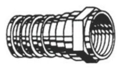 DC-257191 75 Ohm RG-11 Quad Shield "F" Connector With Attached Crimp-On Ring