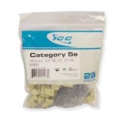 IC107E5CIV CAT 5e, EZ, 25 PK Modular Connector, Ivory