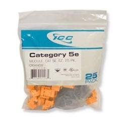 IC107E5COR CAT 5e, EZ, 25 PK Modular Connector, Orange