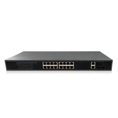 16 Port Gigabit POE Switch, 2 Upload Link