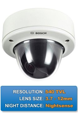 Outdoor VDC-485V04-20S BOSCH CAMERA FLEXIDOME-XF, COLOR NTSC, 540TVL, 12VDC/24VAC 60HZ, W/3.7-12M...