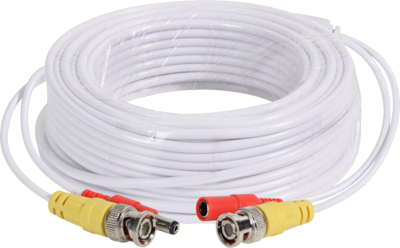 HD Grade 150' Pre-made Siamese Coaxial BNC Cable, White