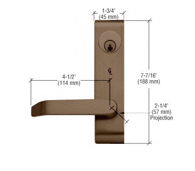 Jackson 8500LV02313 Dark Bronze Locking Flat Lever Outside Trim