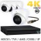 8 CH XVR with 4 4K 8MP Starlight Audio Turret Dome Cameras UHD Kit for Business Professional Grad...