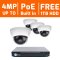 4 Ch NVR & 4 HD Megapixel IR Mini Dome (2MP, 3MP, 4MP Options) Kit for Business Professional Grad...